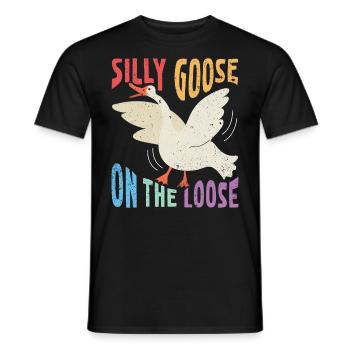Die Dumme Gans Auf Freiem Fuß - Männer T-Shirt - Schwarz - Vorne - AI Model Male 178 light (178cm)