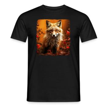 Foxes realistic fox - Men's T-Shirt - black - Front - AI Model Male 178 light (178cm)