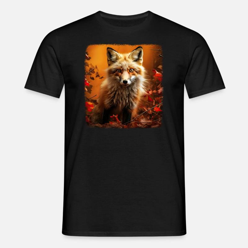 Foxes realistic fox - Men's T-Shirt - black