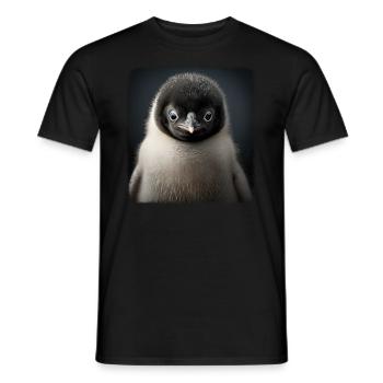 Penguins Realistic Penguin - Men's T-Shirt - black - Front - AI Model Male 178 light (178cm)