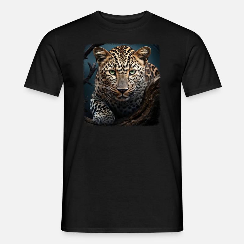 Leoparde realistic Leopard - Männer T-Shirt - Schwarz