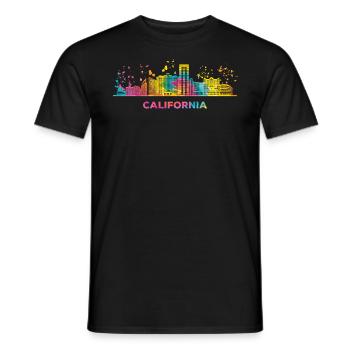 California Skyline California - Men's T-Shirt - black - Front - AI Model Male 178 light (178cm)