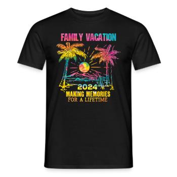 Family holidays 2024 make memories - Men's T-Shirt - black - Front - AI Model Male 178 light (178cm)