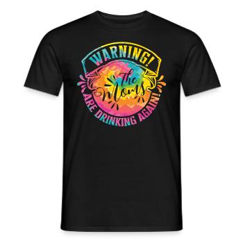Warning Moms Friends Reunion Girls Trip - Men's T-Shirt - black - Front - AI Model Male 178 light (178cm)