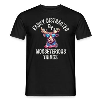 Facilement distrait drôle orignal orignal - T-shirt homme - noir - Devant - AI Model Male 178 light (178cm)