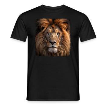 Lions realistic lion - Men's T-Shirt - black - Front - AI Model Male 178 light (178cm)
