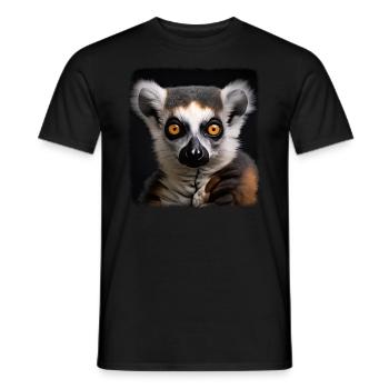 Ring-tailed lemurs realistic ring-tailed lemur - Men's T-Shirt - black - Front - AI Model Male 178 light (178cm)