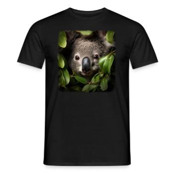 Koalas realistic Koala - Men's T-Shirt - black - Front - AI Model Male 178 light (178cm)