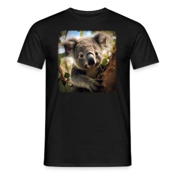 Koalas realistic Koala - Men's T-Shirt - black - Front - AI Model Male 178 light (178cm)