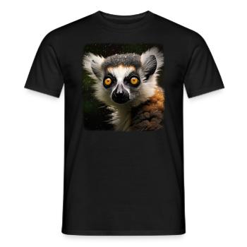 Ring-tailed lemurs realistic ring-tailed lemur - Men's T-Shirt - black - Front - AI Model Male 178 light (178cm)