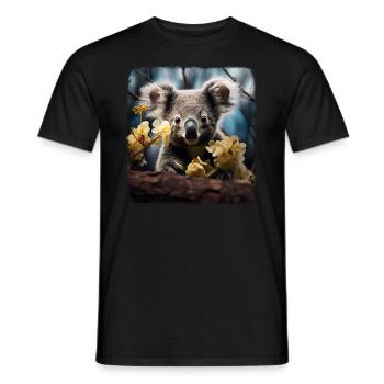 Koalas realistic Koala - Men's T-Shirt - black - Front - AI Model Male 178 light (178cm)
