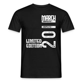 Cadeau Anniversaire Mars 2011. March 2011. mars - T-shirt homme - noir - Devant - AI Model Male 178 light (178cm)