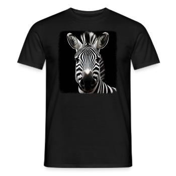 Zebras realistic Zebra - Men's T-Shirt - black - Front - AI Model Male 178 light (178cm)