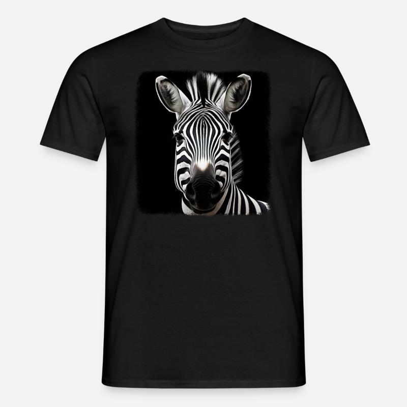 Zebras realistic Zebra - Männer T-Shirt - Schwarz