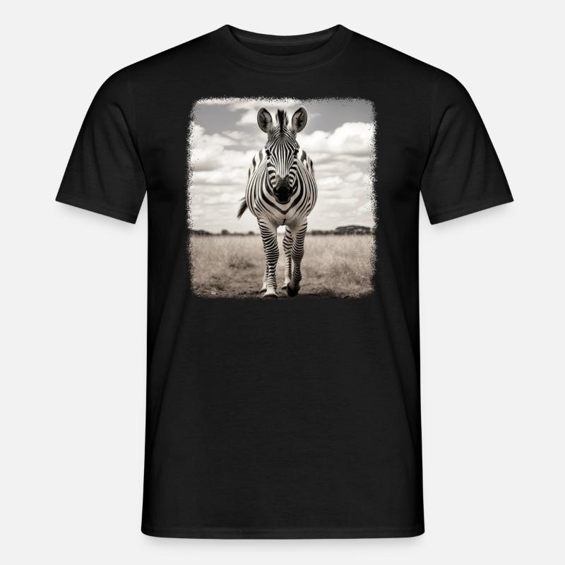 Zebras realistic Zebra - Männer T-Shirt - Schwarz