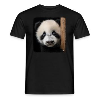 Pandas realistic Panda - Männer T-Shirt - Schwarz - Vorne - AI Model Male 178 light (178cm)