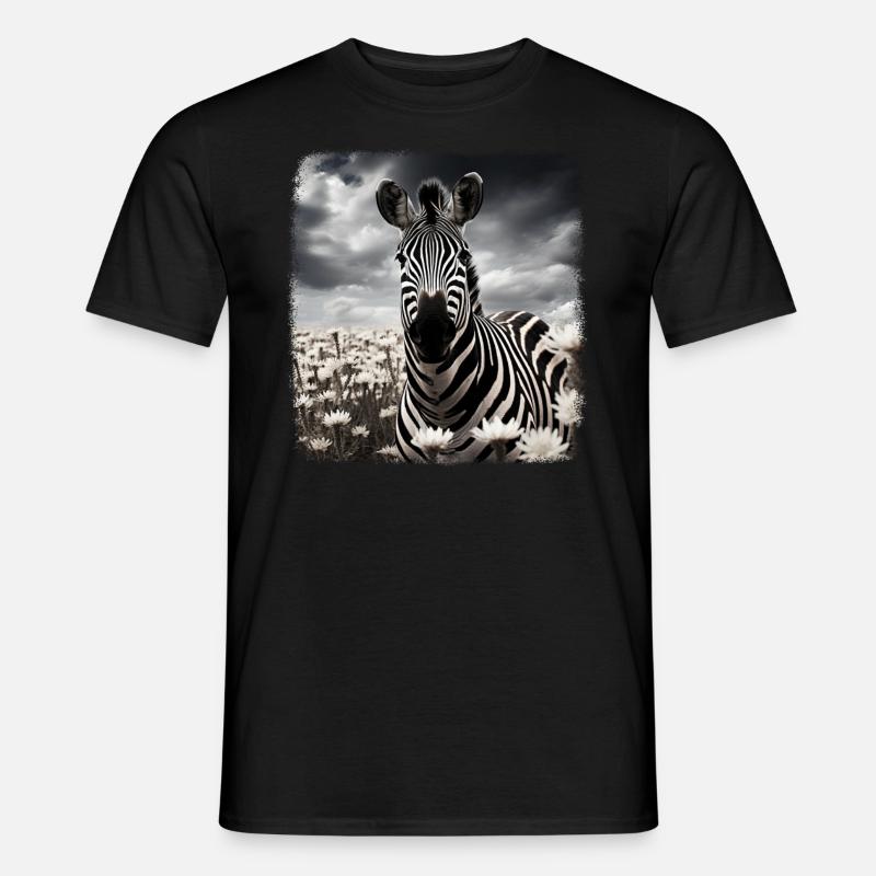 Zebras realistic Zebra - Männer T-Shirt - Schwarz