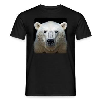 Polar Bear Realistic Polar Bear - Men's T-Shirt - black - Front - AI Model Male 178 light (178cm)