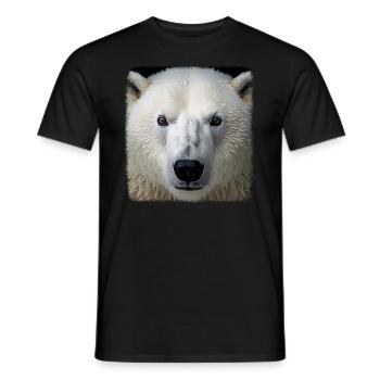 Polar Bear Realistic Polar Bear - Men's T-Shirt - black - Front - AI Model Male 178 light (178cm)