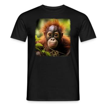 Orangutans realistic Orangutan - Men's T-Shirt - black - Front - AI Model Male 178 light (178cm)
