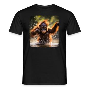 Orangutans realistic Orangutan - Men's T-Shirt - black - Front - AI Model Male 178 light (178cm)
