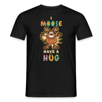 I Moose Have A A Hug Hug Câlin Orignal Drôle - T-shirt homme - noir - Devant - AI Model Male 178 light (178cm)