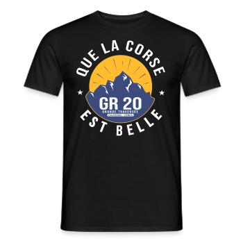 GR20 randonnée GR 20 gr 20 gr20 rando Corse - T-shirt homme - noir - Devant - AI Model Male 178 light (178cm)
