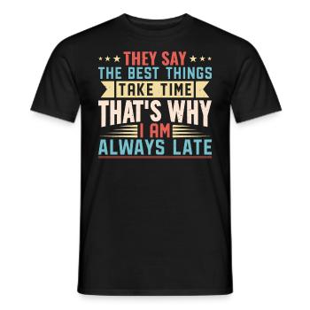 Funny Quotes And Jokes Hilarious Quotes And Jokes - Men's T-Shirt - black - Front - AI Model Male 178 light (178cm)