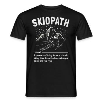 Skiopath Définition Fun Après-ski Skieur - T-shirt homme - noir - Devant - AI Model Male 178 light (178cm)