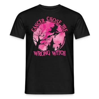 Cancer Sorcière Rose Cancer du sein - T-shirt homme - noir - Devant - AI Model Male 178 light (178cm)