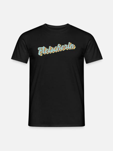 Metzger Abschluss-Geschenk Fleischerin - Männer T-Shirt - Schwarz