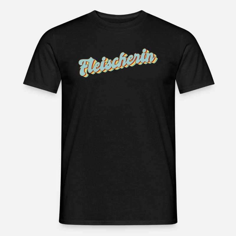 Metzger Abschluss-Geschenk Fleischerin - Männer T-Shirt - Schwarz
