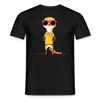 Erdmännchen Mit Sonnenbrille Meerkat - Männer T-Shirt - Schwarz - Vorne - AI Model Male 178 light (178cm)