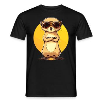 Erdmännchen Mit Sonnenbrille Meerkat - Männer T-Shirt - Schwarz - Vorne - AI Model Male 178 light (178cm)