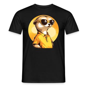 Erdmännchen Mit Sonnenbrille Meerkat - Männer T-Shirt - Schwarz - Vorne - AI Model Male 178 light (178cm)