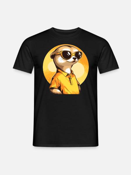 Erdmännchen Mit Sonnenbrille Meerkat - Männer T-Shirt - Schwarz