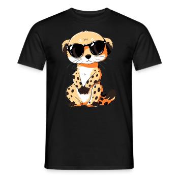 Erdmännchen Mit Sonnenbrille Meerkat - Männer T-Shirt - Schwarz - Vorne - AI Model Male 178 light (178cm)
