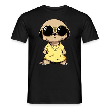 Erdmännchen Mit Sonnenbrille Meerkat - Männer T-Shirt - Schwarz - Vorne - AI Model Male 178 light (178cm)