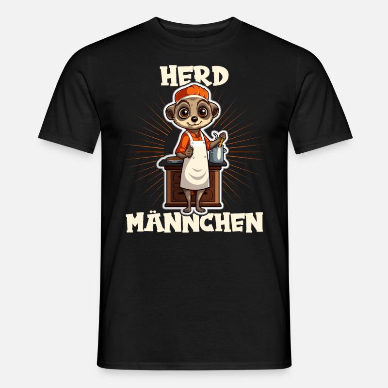 Erdmännchen kochen Koch Kochmütze Herdmännchen - Männer T-Shirt - Schwarz