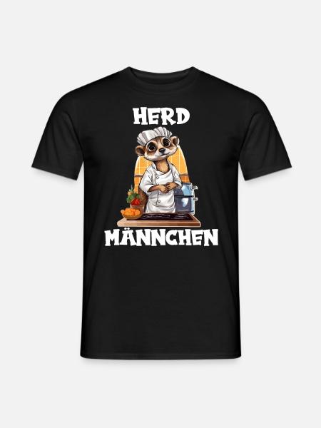 Erdmännchen kochen Koch Kochmütze Herdmännchen - Männer T-Shirt - Schwarz