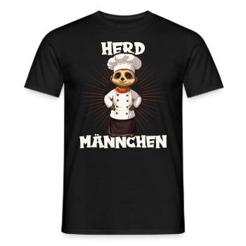 Erdmännchen kochen Koch Kochmütze Herdmännchen - Männer T-Shirt - Schwarz - Vorne - AI Model Male 178 light (178cm)