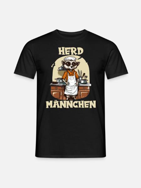 Erdmännchen kochen Koch Kochmütze Herdmännchen - Männer T-Shirt - Schwarz