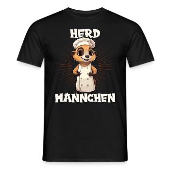 Erdmännchen kochen Koch Kochmütze Herdmännchen - Männer T-Shirt - Schwarz - Vorne - AI Model Male 178 light (178cm)