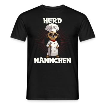 Erdmännchen kochen Koch Kochmütze Herdmännchen - Männer T-Shirt - Schwarz - Vorne - AI Model Male 178 light (178cm)