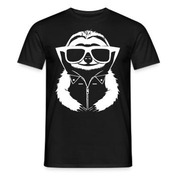 Sloths Anime Sloth Manga Sloth Sunglasses - Men's T-Shirt - black - Front - AI Model Male 178 light (178cm)