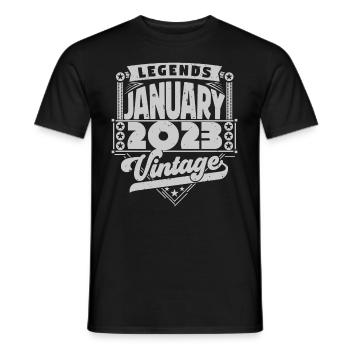 Vintage-Geburtstag Januar 2023, Januar 2023. - Männer T-Shirt - Schwarz - Vorne - AI Model Male 178 light (178cm)