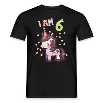 J'ai 6 ans Chevaux Cheval 6ème anniversaire - T-shirt homme - noir - Devant - AI Model Male 178 light (178cm)
