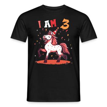 J'ai 3 ans Chevaux Cheval 3ème anniversaire - T-shirt homme - noir - Devant - AI Model Male 178 light (178cm)