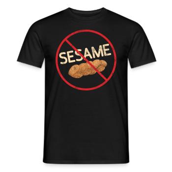 No Sesame Allergy Awareness Warning Allergic - Männer T-Shirt - Schwarz - Vorne - AI Model Male 178 light (178cm)