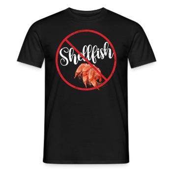 Pas d’avertissement de sensibilisation à l’allergie aux mollusques et crustacés Allergique - T-shirt homme - noir - Devant - AI Model Male 178 light (178cm)